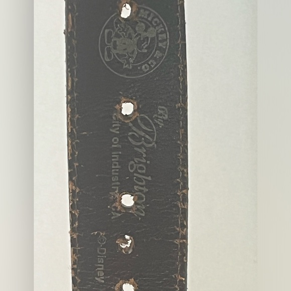Vintage Brighton Disney Mickey Hearts Brown Leather Belt - Picture 3 of 16
